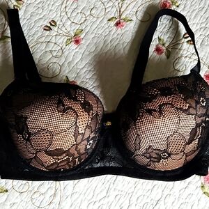 Prima Valentina Black Lace Bra size 38C NWOT